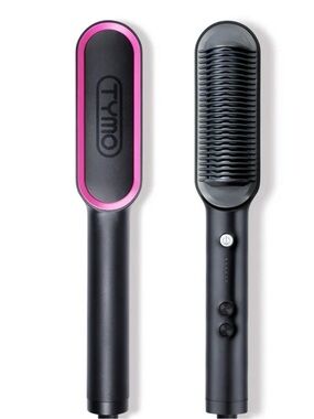 Tymo Pink-Trim Black Heated Hair Straightening Brush